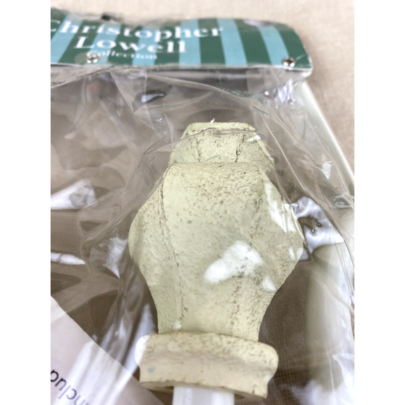 Christopher Lowell Collection Aged White Bishop Drapery Curtain Holdbacks - Picture 2 of 5